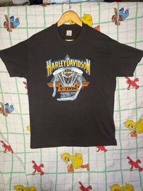 Vintage 1985 Harley-Davidson V-Twin Engine T-Shirt San Jose California Stedman